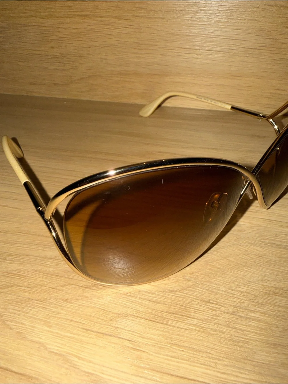 Tom Ford Miranda TF130 28F 68-10 Aviator Sunglasses Rose Gold Gradient Authentic